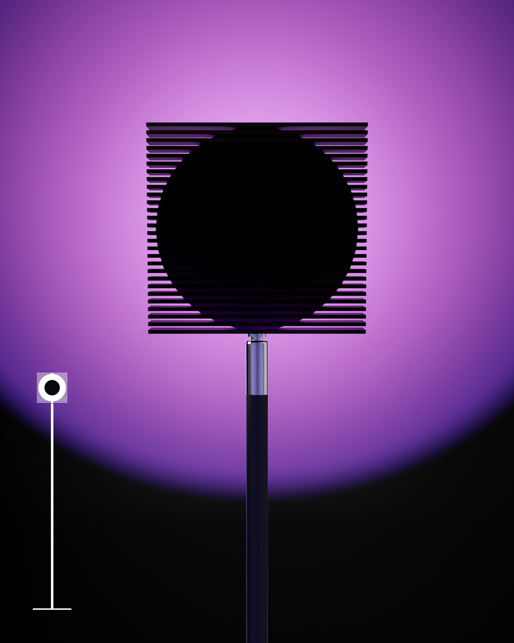 Purple acoustic sculpture